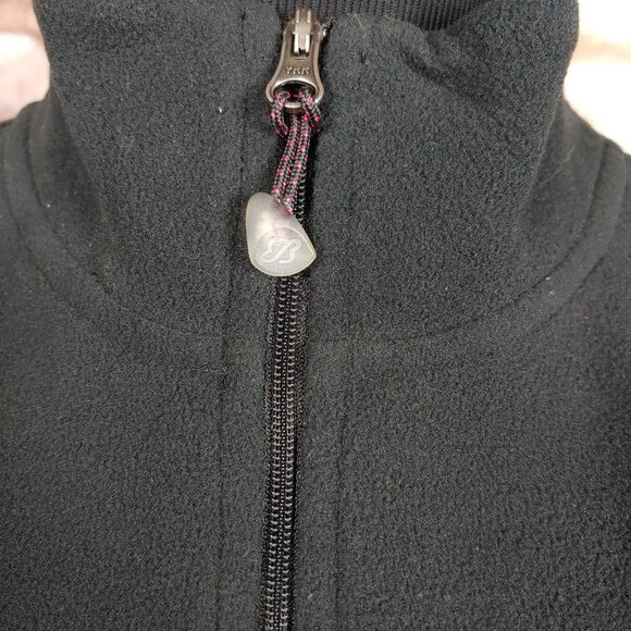 Eddie Bauer EB Sport Womens L Black Fleece Quarter Zip Pullover Jacket Back Zip - Picture 7 of 9